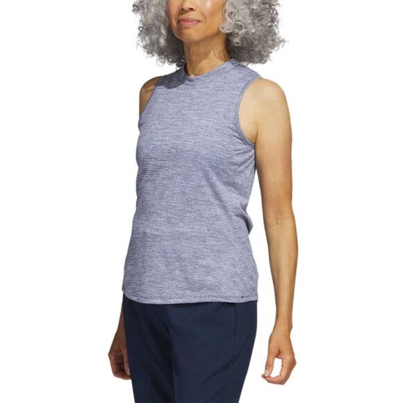 NWT adidas Women's Heathered Essentials Sleeveless Golf Shirt - Picture 1 of 5